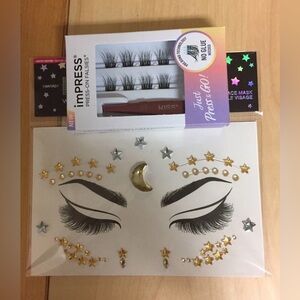 KISS imPRESS Press-On Lashes with Gold and Silver Stars